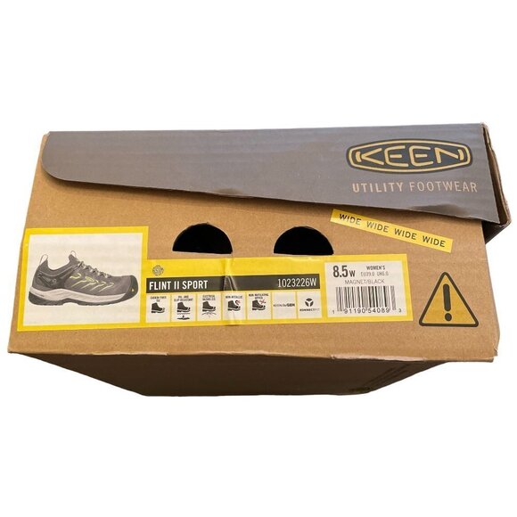 NWT KEEN Utility Flint II Sport Work Boots Carbon Fiber Toe Athletic Gray Black - Picture 5 of 14